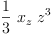 
\label{eq19}{\frac{1}{3}}\ {x_{z}}\ {{z}^{3}}