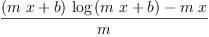 
\label{eq18}\frac{{{\left({m \  x}+ b \right)}\ {\log \left({{m \  x}+ b}\right)}}-{m \  x}}{m}