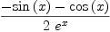 
\label{eq77}{-{\sin \left({x}\right)}-{\cos \left({x}\right)}}\over{2 \ {{e}^{x}}}