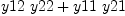 
\label{eq15}{y 12 \  y 22}+{y 11 \  y 21}