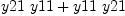 
\label{eq22}{y 21 \  y 11}+{y 11 \  y 21}