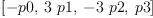 
\label{eq9}\left[ - p 0, \:{3 \  p 1}, \: -{3 \  p 2}, \: p 3 \right]