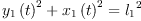 
\label{eq21}{{{{y_{1}}\left({t}\right)}^{2}}+{{{x_{1}}\left({t}\right)}^{2}}}={{l_{1}}^{2}}