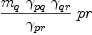 
\label{eq29}{\frac{{m_{q}}\ {��_{pq}}\ {��_{qr}}}{��_{pr}}}\  pr