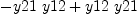 
\label{eq19}-{y 21 \  y 12}+{y 12 \  y 21}