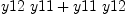 
\label{eq20}{y 12 \  y 11}+{y 11 \  y 12}