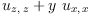 
\label{eq1}{u_{z , \: z}}+{y \ {u_{x , \: x}}}