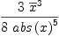 
\label{eq14}{3 \ {{\overline x}^{3}}}\over{8 \ {{abs \left({x}\right)}^{5}}}