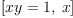 
\label{eq12}\left[{xy = 1}, \: x \right]