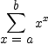 
\label{eq4}\sum_{
\displaystyle
{x = a}}^{
\displaystyle
b}{{x}^{x}}