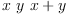 
\label{eq7}{x \  y \  x}+ y