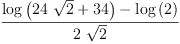 
\label{eq26}\frac{{\log \left({{{24}\ {\sqrt{2}}}+{34}}\right)}-{\log \left({2}\right)}}{2 \ {\sqrt{2}}}