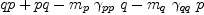 
\label{eq30}qp + pq -{{m_{p}}\ {��_{pp}}\  q}-{{m_{q}}\ {��_{qq}}\  p}