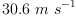 
\label{eq2}{30.6}\ {m \ {{s}^{- 1}}}