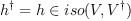 h^\dagger=h \in iso(V,V^\dagger)