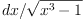 dx/\sqrt{x^3 - 1}