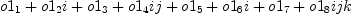 
\label{eq36}{o 1_{1}}+{{o 1_{2}}i}+{{{o 1_{3}}+{{o 1_{4}}i}}j}+{{{o 1_{5}}+{{o 1_{6}}i}+{{{o 1_{7}}+{{o 1_{8}}i}}j}}k}