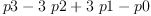 
\label{eq4}p 3 -{3 \  p 2}+{3 \  p 1}- p 0