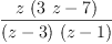 
\label{eq23}\frac{z \ {\left({3 \  z}- 7 \right)}}{{\left(z - 3 \right)}\ {\left(z - 1 \right)}}