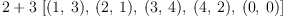 
\label{eq7}2 +{3 \ {\left[{\left(1, \: 3 \right)}, \:{\left(2, \: 1 \right)}, \:{\left(3, \: 4 \right)}, \:{\left(4, \: 2 \right)}, \:{\left(0, \: 0 \right)}\right]}}