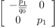 
\label{eq29}\left[ 
\begin{array}{cc}
-{\frac{p_{1}}{\overline{q_{0}}}}& 0 
\
0 &{p_{1}}
