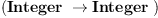 
\label{eq1}\left(\hbox{\axiomType{Integer}\ } \to \hbox{\axiomType{Integer}\ } \right)