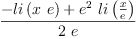 
\label{eq3}\frac{-{li \left({x \  e}\right)}+{{{e}^{2}}\ {li \left({\frac{x}{e}}\right)}}}{2 \  e}